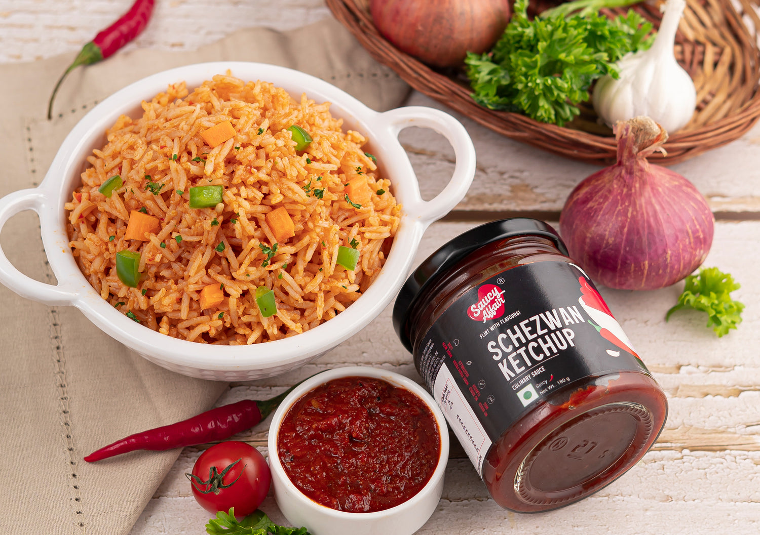 Schezwan Ketchup Fired Rice