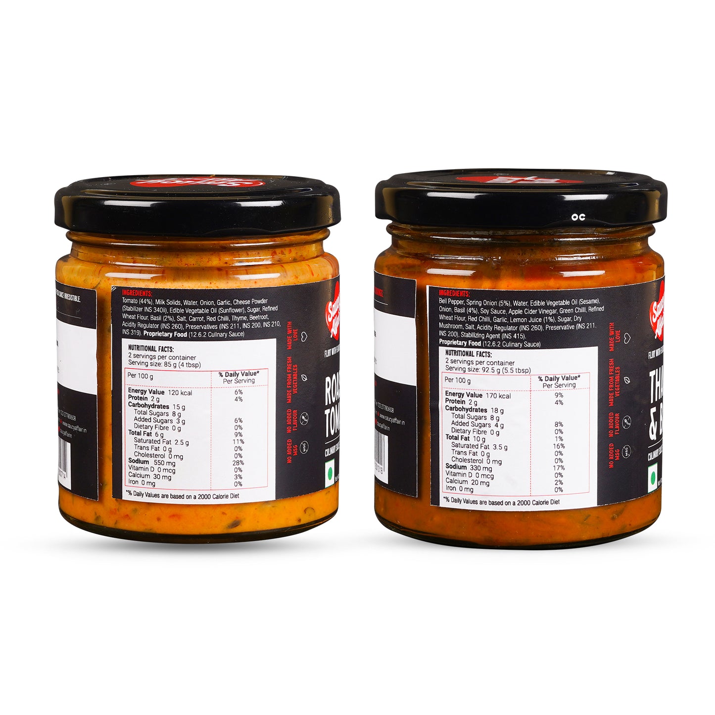 Roasted Tomato Basil - 170g + Thai Lime & Basil - 185g Combo (Pack of 2)