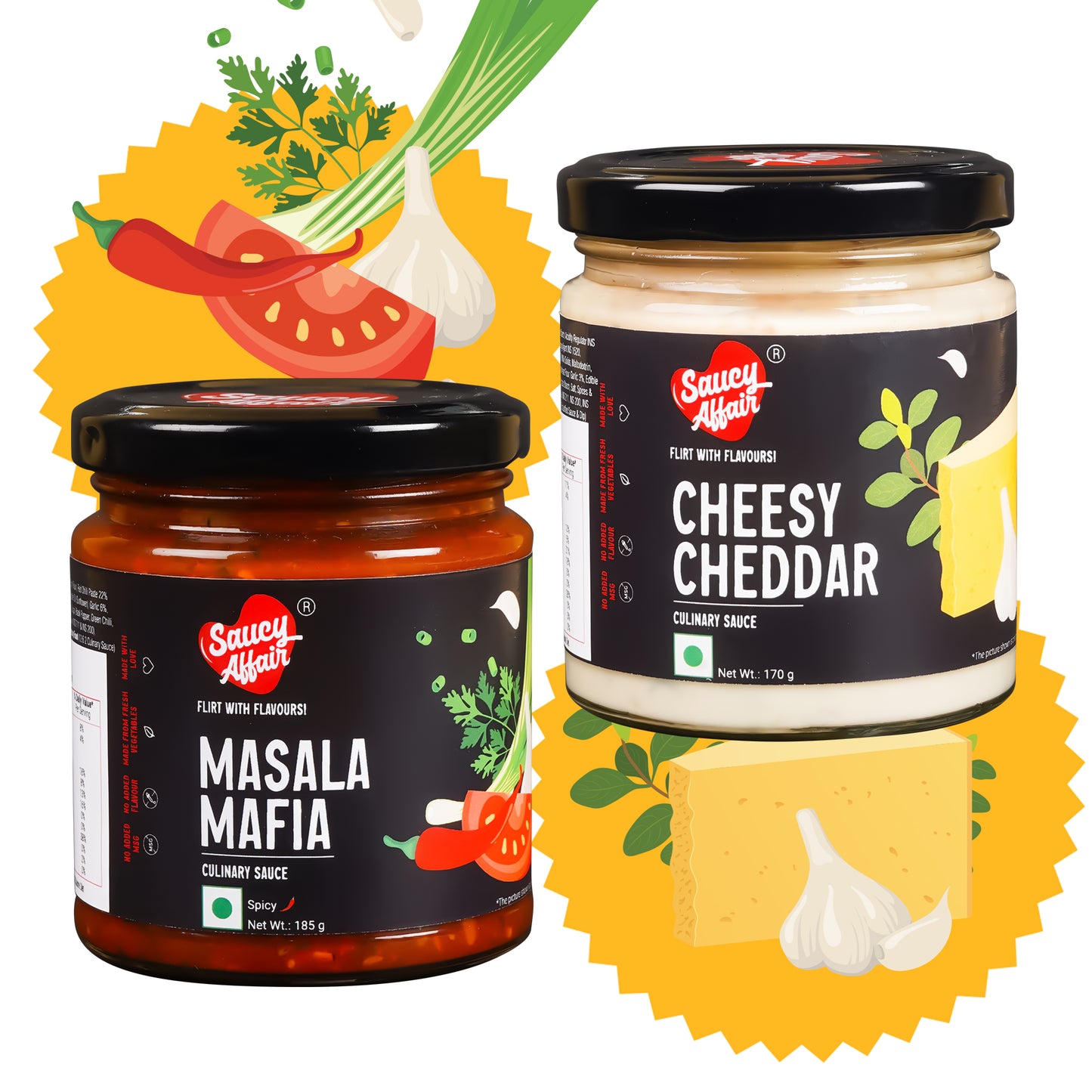 Cheesy Cheddar - 170g + Masala Mafia- 185g Combo (Pack of 2)