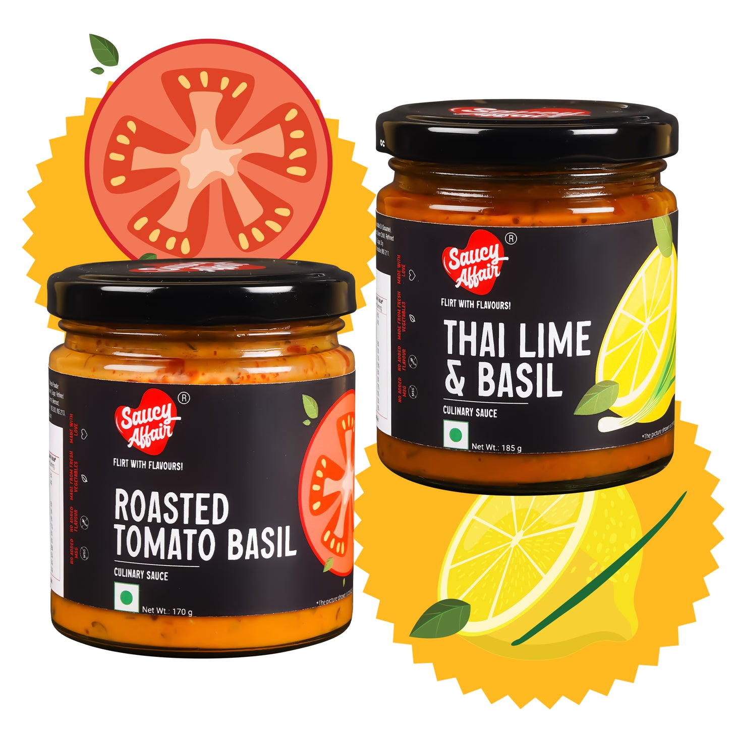 Roasted Tomato Basil - 170g + Thai Lime & Basil - 185g Combo (Pack of 2)