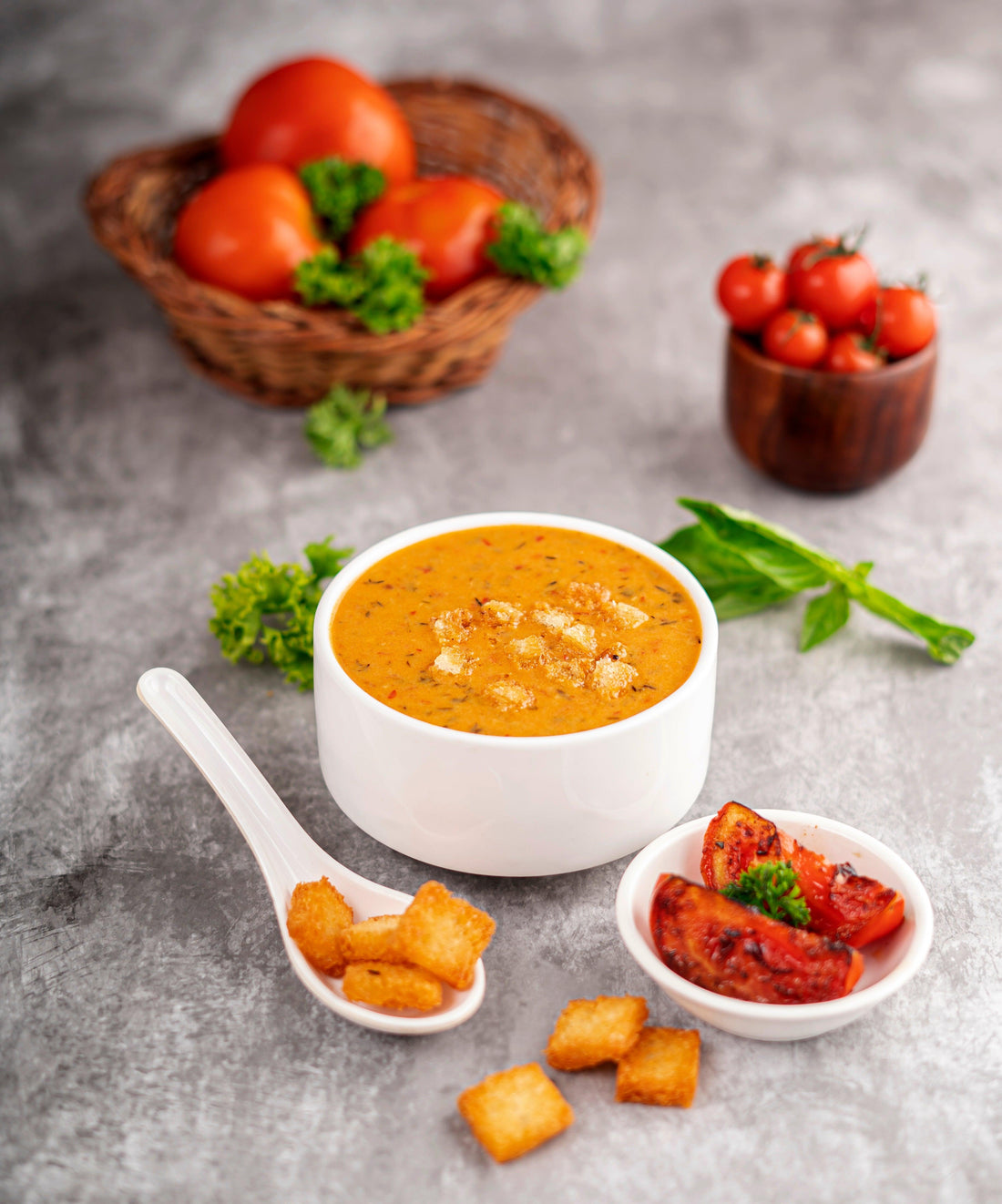 Roasted Tomato Basil Soup - Saucy Affair