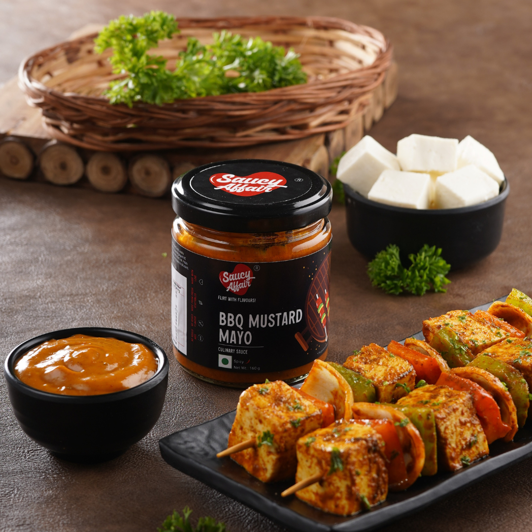 Tandoori Paneer Tikka with BBQ mustard Mayo