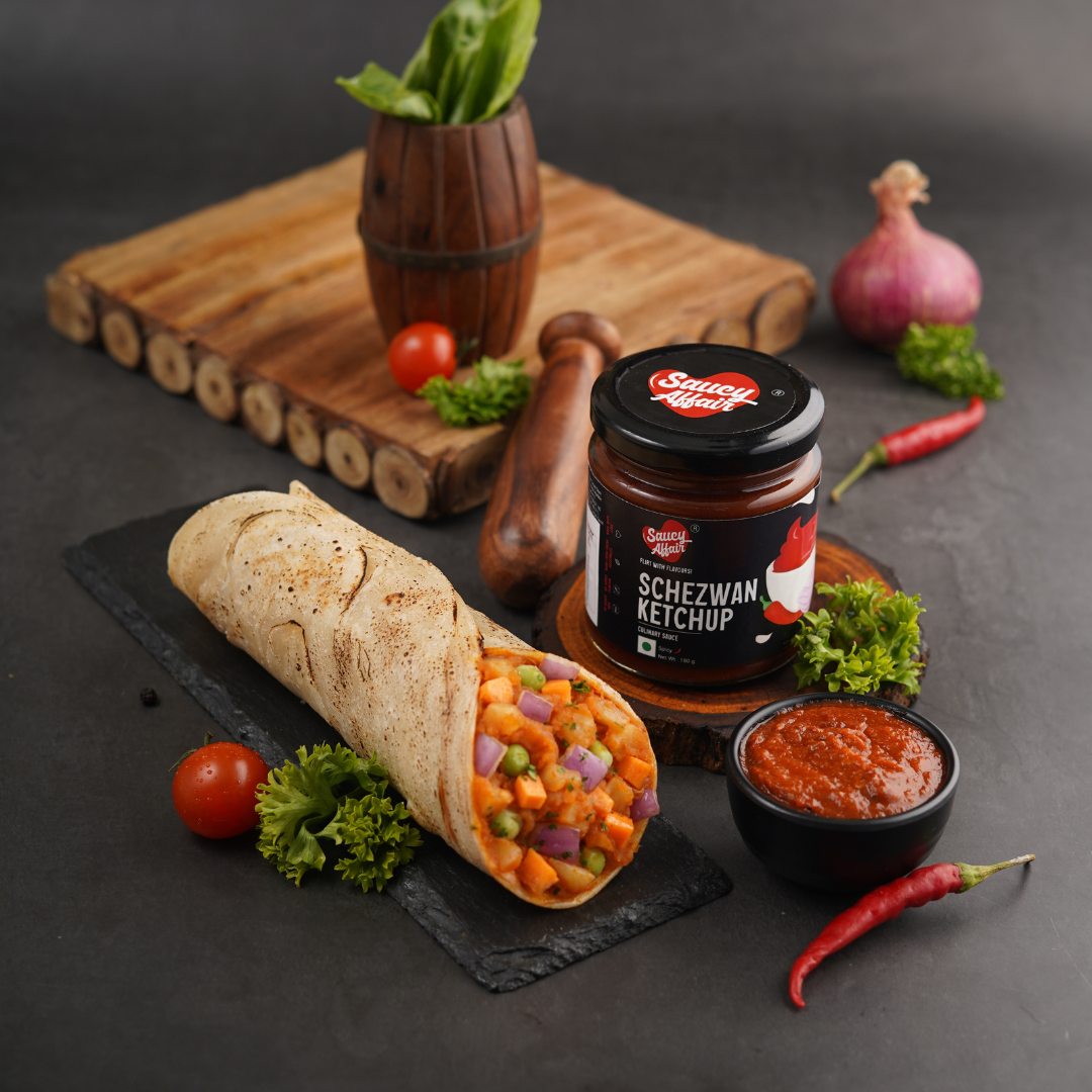 Schezwan Ketchup Aloo Frankie