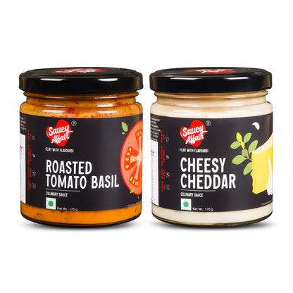 Cheesy Cheddar + Roasted Tomato Basil - Combo of 2