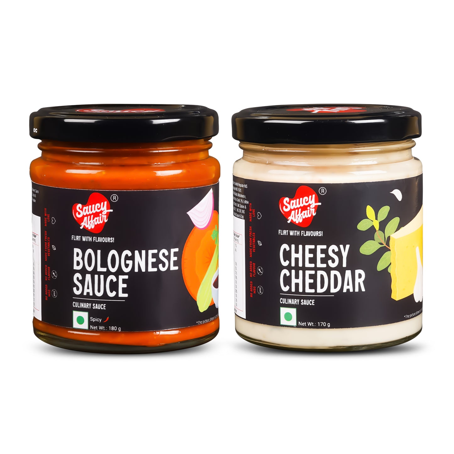 Cheesy Cheddar Sauce - 170g + Bolognese 180g Combo (Pack of 2)