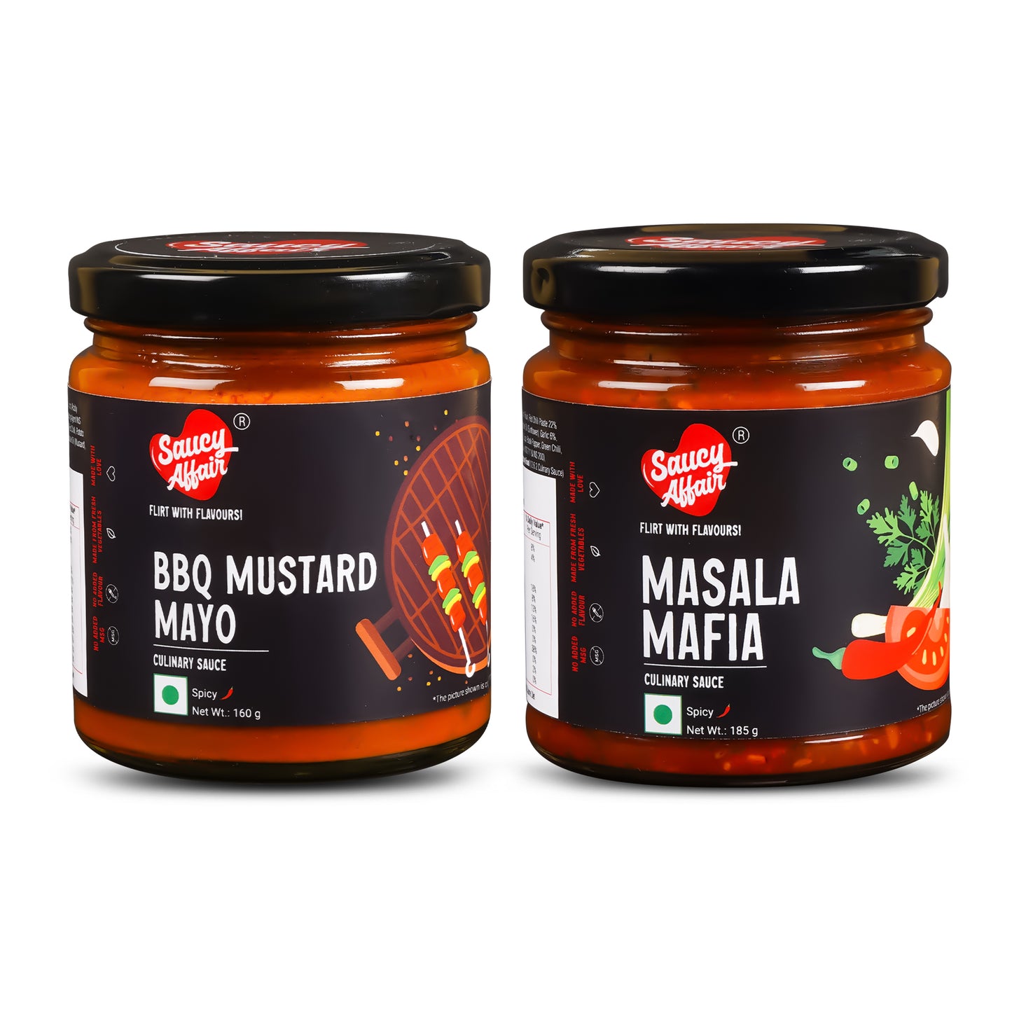 BBQ Mustard Mayo 160g + Masala Mafia - 185g Combo (Pack of 2)