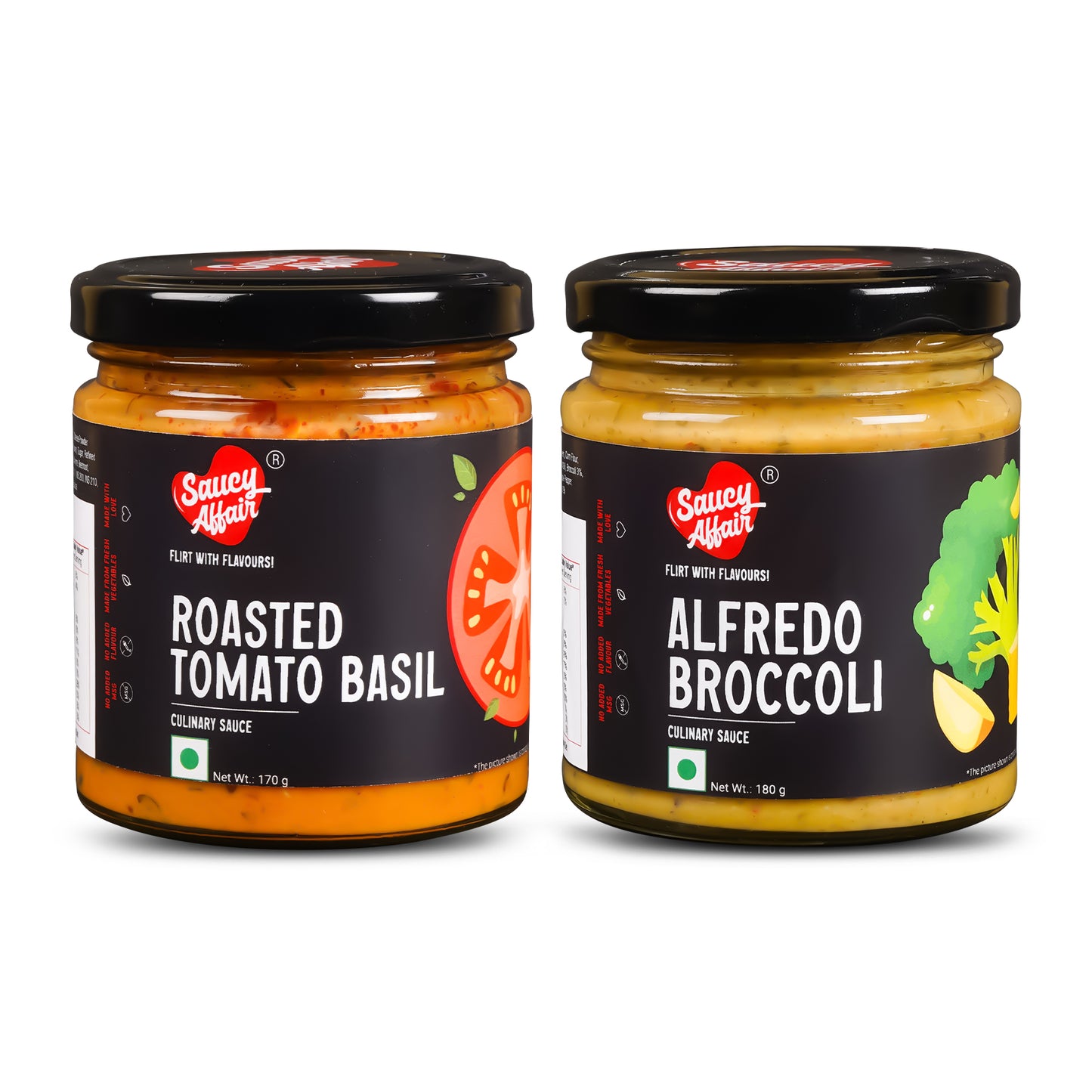 Alfredo Broccoli 180g + Roasted Tomato Basil Sauce Combo (Pack of 2)