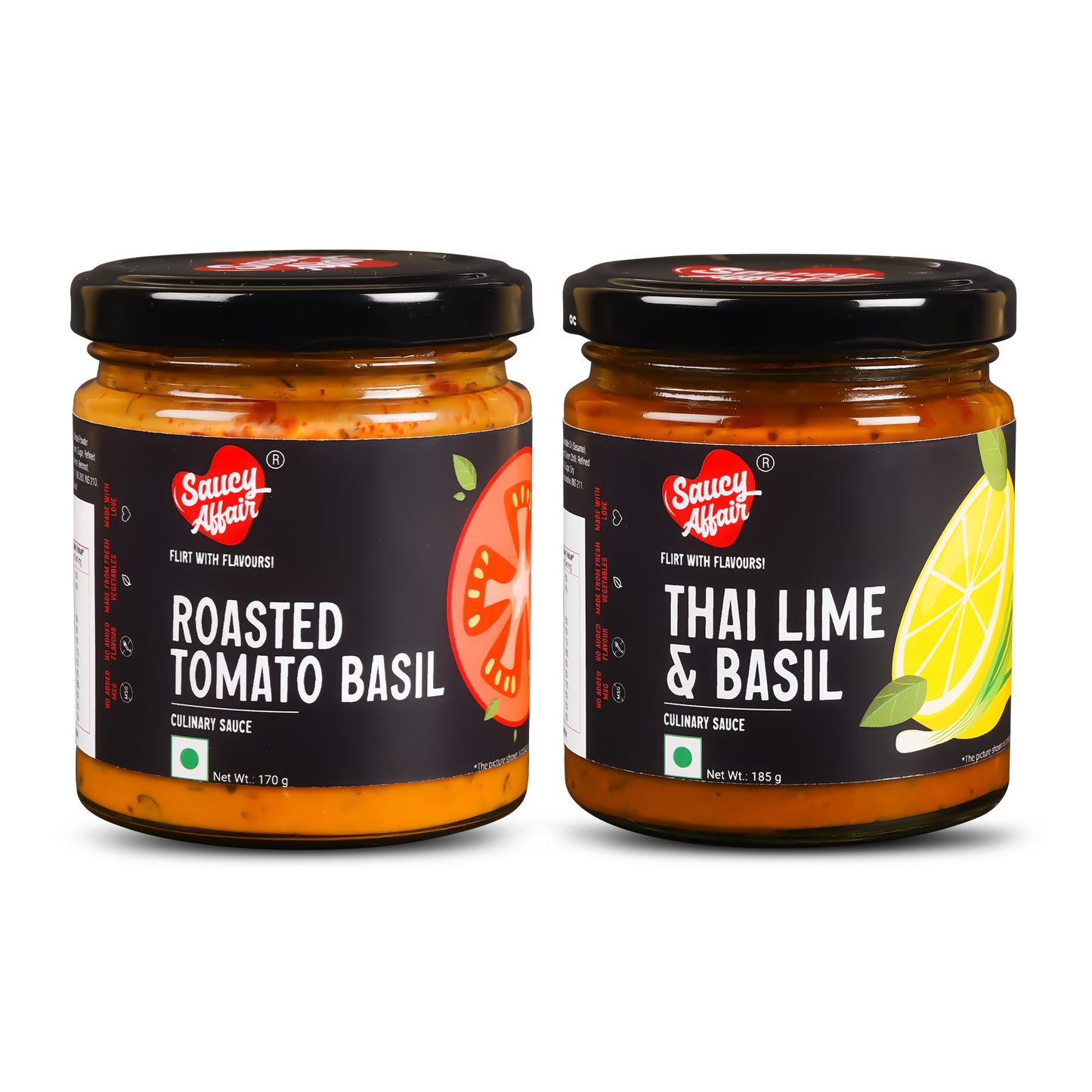 Roasted Tomato Basil - 170g +  Thai Lime & Basil - 185g  Combo (Pack of 2)
