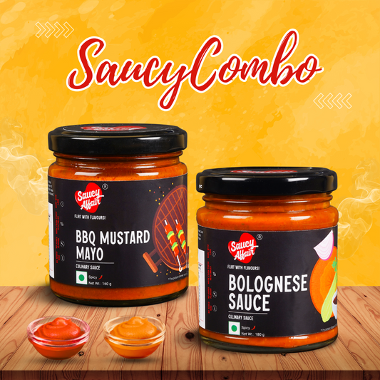 BBQ Mustard Mayo(160g)+ Bolognese Sauce(180g) - Combo of 2