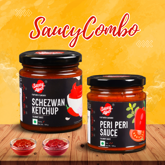 Schezwan Ketchup(180g)+ Peri Peri Sauce(180g)- Combo of 2