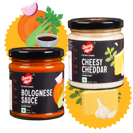 Cheesy Cheddar + Bolognese Sauce - Combo of 2