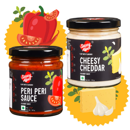 Cheesy Cheddar + Peri Peri Sauce - Combo of 2