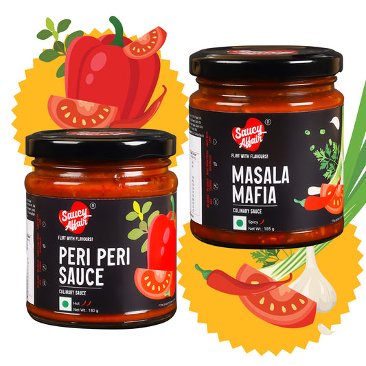 Peri Peri Sauce - 180g + Masala Mafia 185g Combo (Pack of 2)
