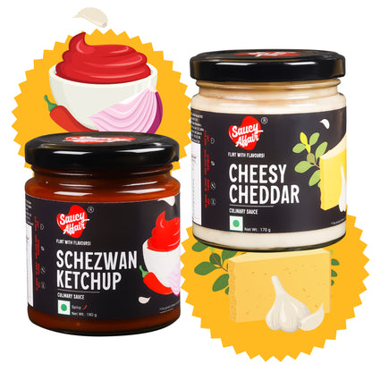 Schezwan Ketchup + Cheesy Cheddar - Combo of 2
